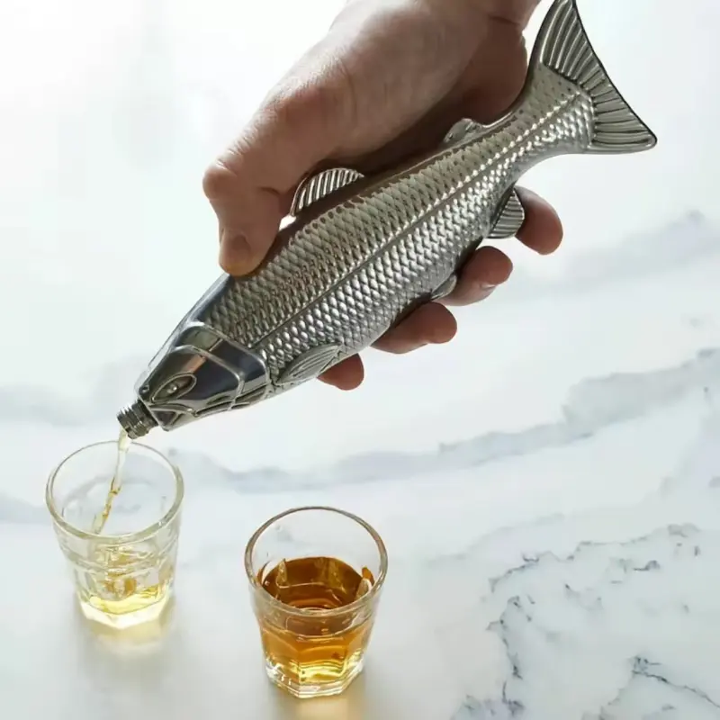 304 Heavy-Duty Stainless Steel Fish-Shaped Wine Decanter - Mini Fish-Shaped Wine Bottle Utensils Drink Accessories
