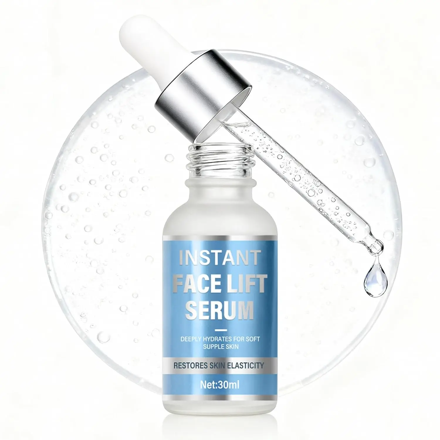 Instant Face Lift Serum, Advanced Firming and Tightening Essence for Face & Neck, Visibly Smooths Wrinkles & Sagging Skin, Fast-Absorbing Non-Greasy Formula - 1 Fl Oz, Facelift Serums & Essences, Line Lift Sculpting Serums & Essences
