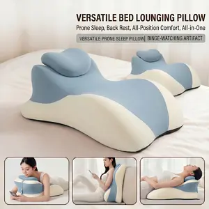 Multi-Functional Pillow, Adult Pillow, Adaptive Memory Foam Ergonomic Pillow, Cervical Neck Support, Body Hugging Pillow, Prone Sleeping Pillow, Anti-Acid Reflux & Long Sitting Neck Support, Ideal for Massage, Removable Cover, Perfect Gift