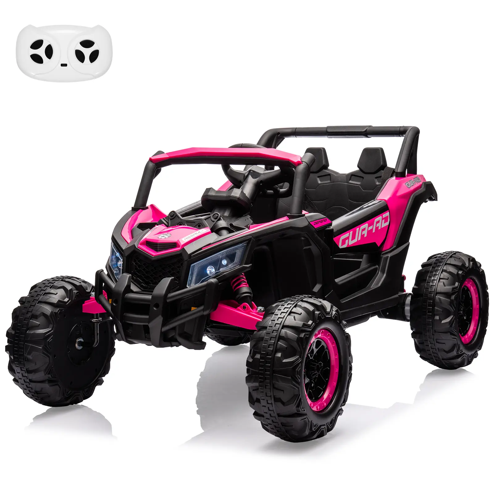 24V 2-Seater Kids Electric Ride-On UTV Car –Metal Frame, Remote Control, Season Suspension, USB Music, LED Lights, Safe Outdoor Battery Vehicle Toy