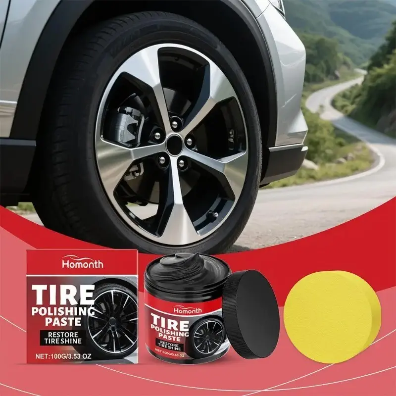 Tire Polishing Paste Shining Tire Coating Wax Car Tire Retreading Car Tire Refurbish Paste Universal Rubber Plastic And Auto