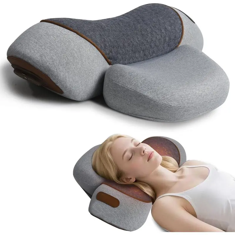 Blissfulmassage 3-in-1 Neck Massager Pillow, Ergonomic Design with Heating, Vibration & Air Compression, 30Min Timer for Neck, Back and Shoulder-5595