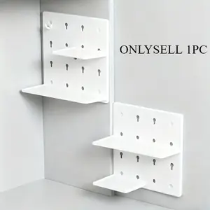 1pc Peg Boards for Walls - Free Punching Craft Room Storage with Shelf & Hooks - Organize Your Garage, Kitchen, Living Room, Bathroom, and Office