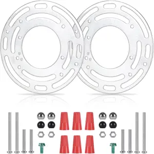 2 Pack Light Fixture Mounting Brackets, Ceiling Light Mounting Plate, Wall Lights Mount Blocks with Screw and Nuts, 4” Round Junction Box Adaptor for Wall Sconce, Chandelier, Pendant