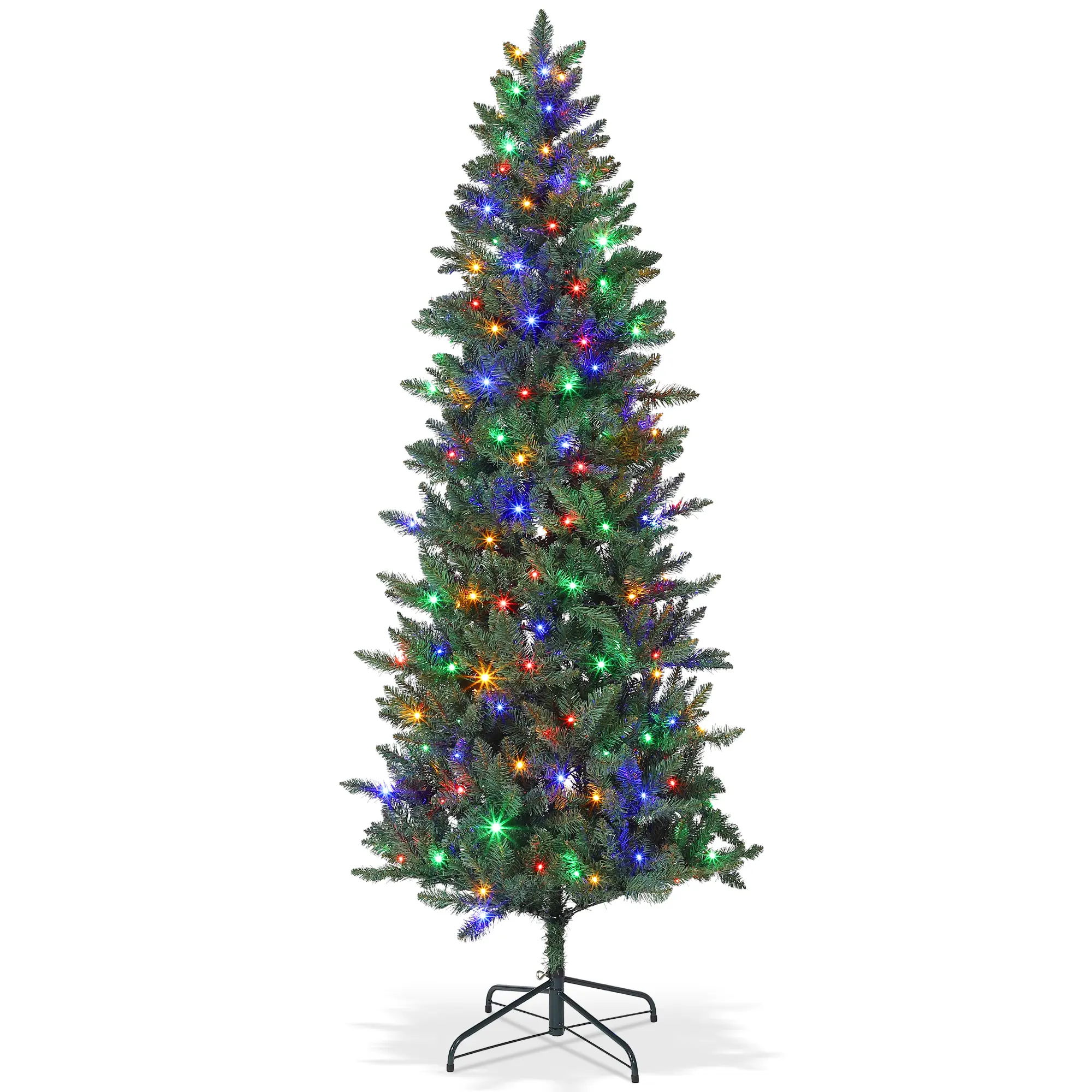 Pencil Christmas Tree - Prelit Christmas Tree with 120 Lights, Indoor Outdoor Holiday Decor for Home, Office, Party