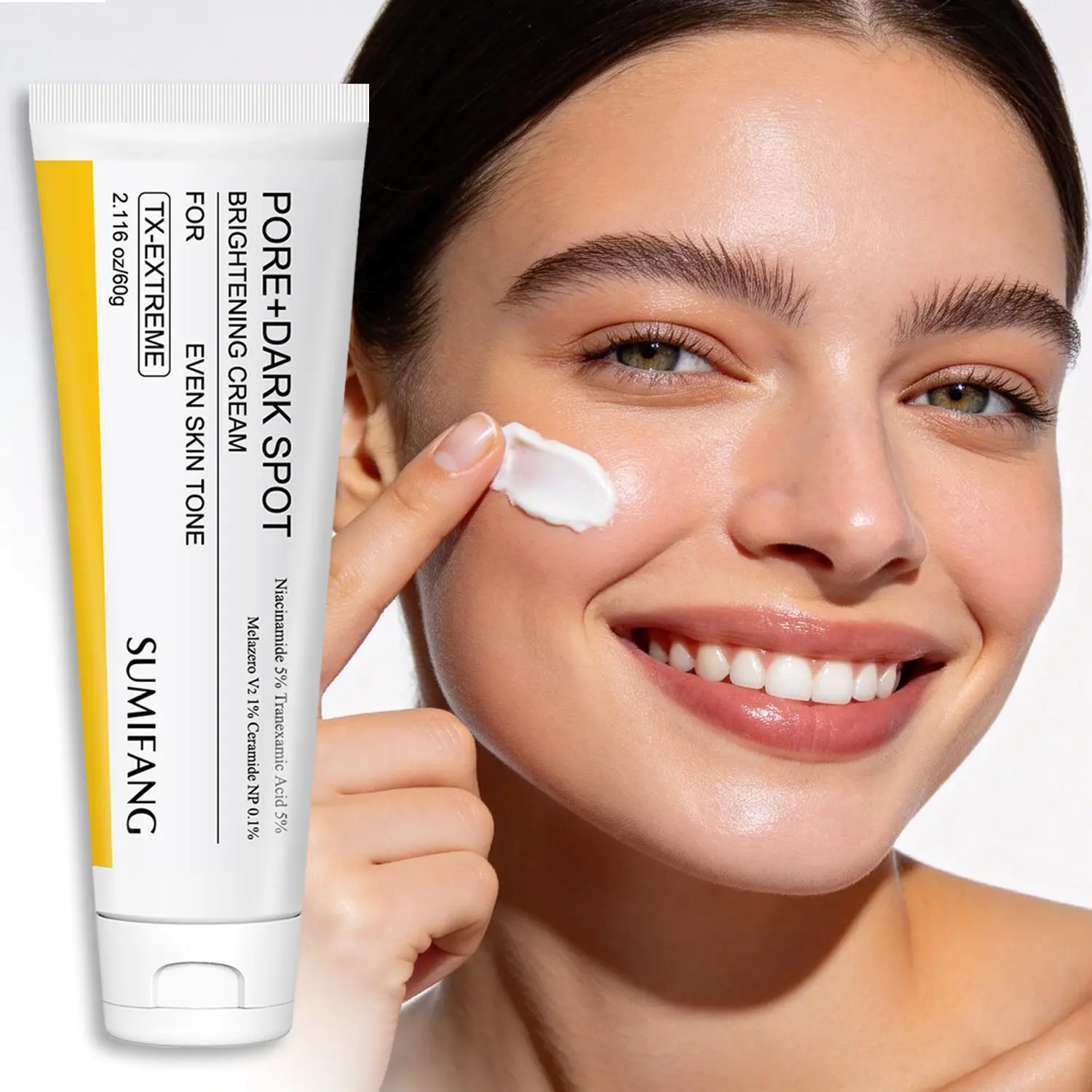 SUMFANG TX-Extreme Brightening Daily Moisturizer and Spot-Fading Cream 60g – Daily Radiant Skin – Tranexamic Acid + Salicylic Acid + Vitamin C – Targets dark spots & minimizes pores – Addresses uneven skin tone and dullness