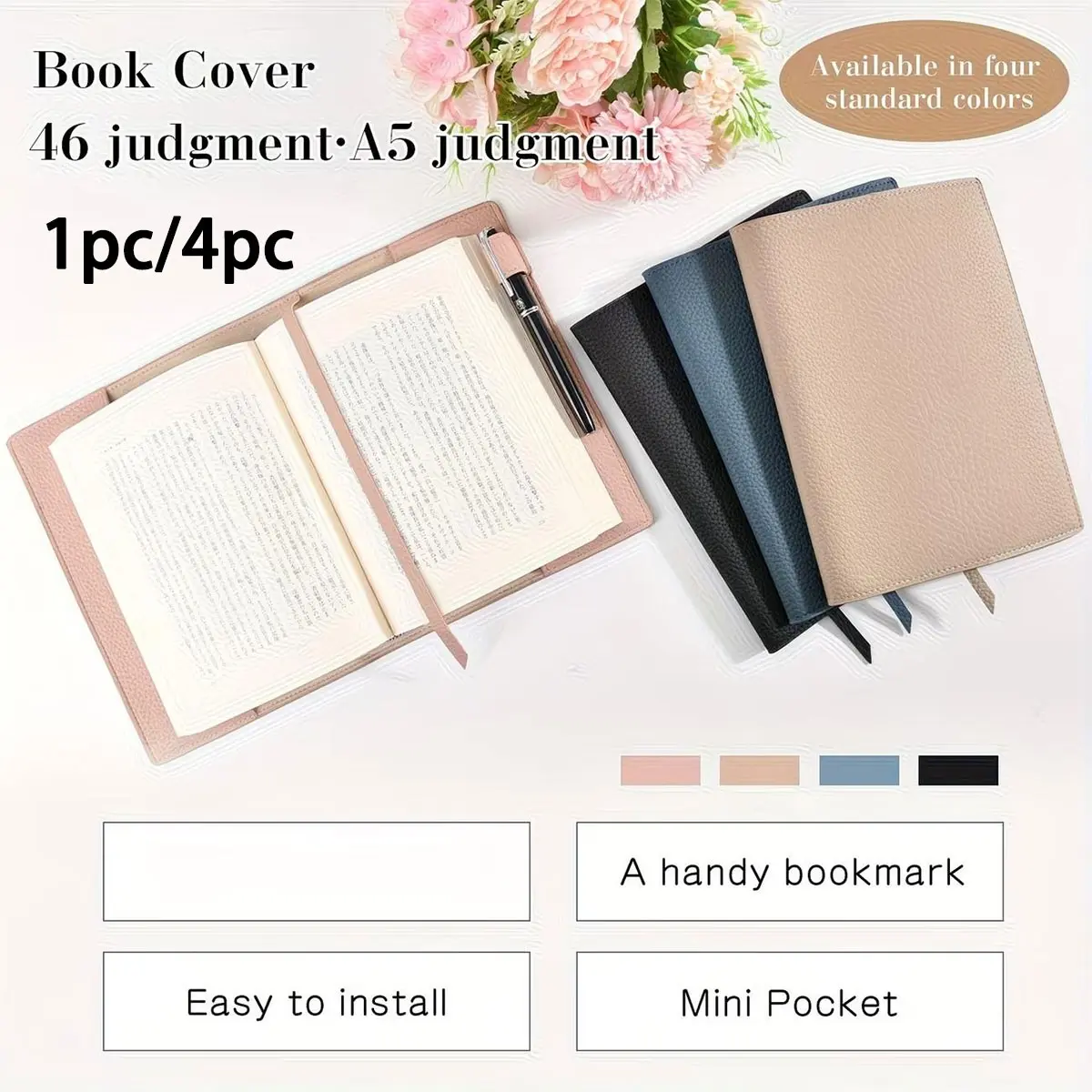 A5 Notebook Covers with Pen Slot and Strap, Soft Durable Elegant Design, Ideal for Diaries Notebooks Study Books, Perfect School Gift