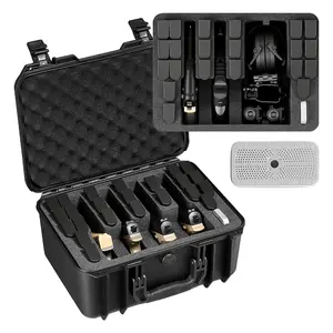 VEVOR Hard Pistol Case, Heavy Duty Hard Gun Case with XPE Foam Lining, Waterproof Pistol Storage Box with Customizable Interior & Handle for Gun, Lenses, Camera, Gear, TSA Compliant, 15.9x12.5x7.5 in