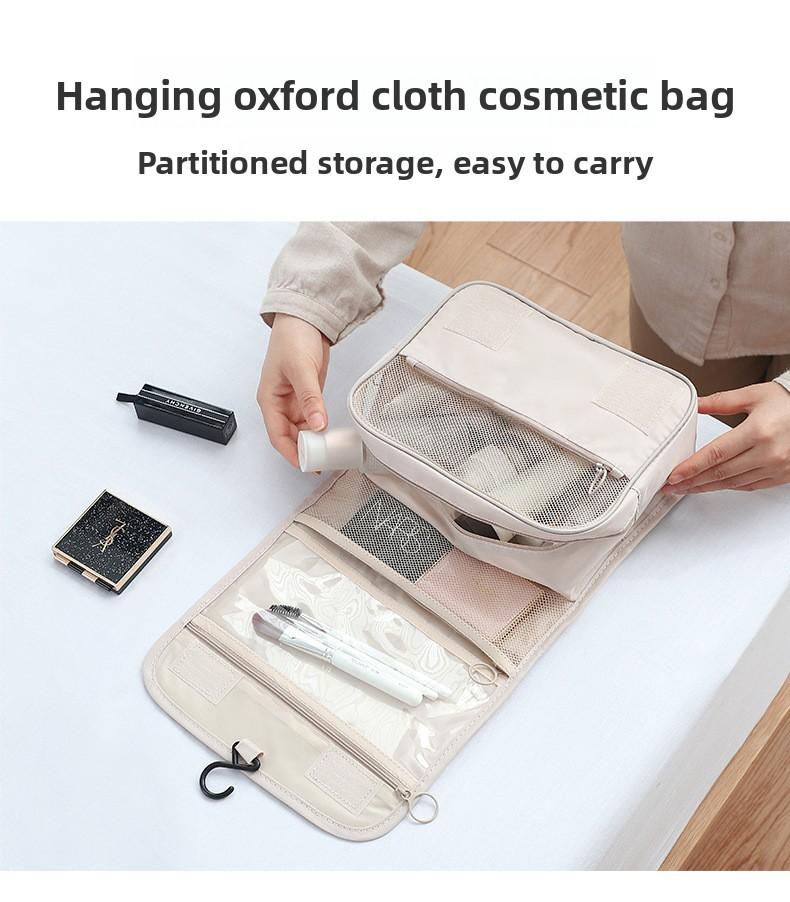 Simple Travel Waterproof Makeup Bag Portable Large Capacity Makeup Pouch Hook Bag Toiletries Cosmetic Organizer Bag