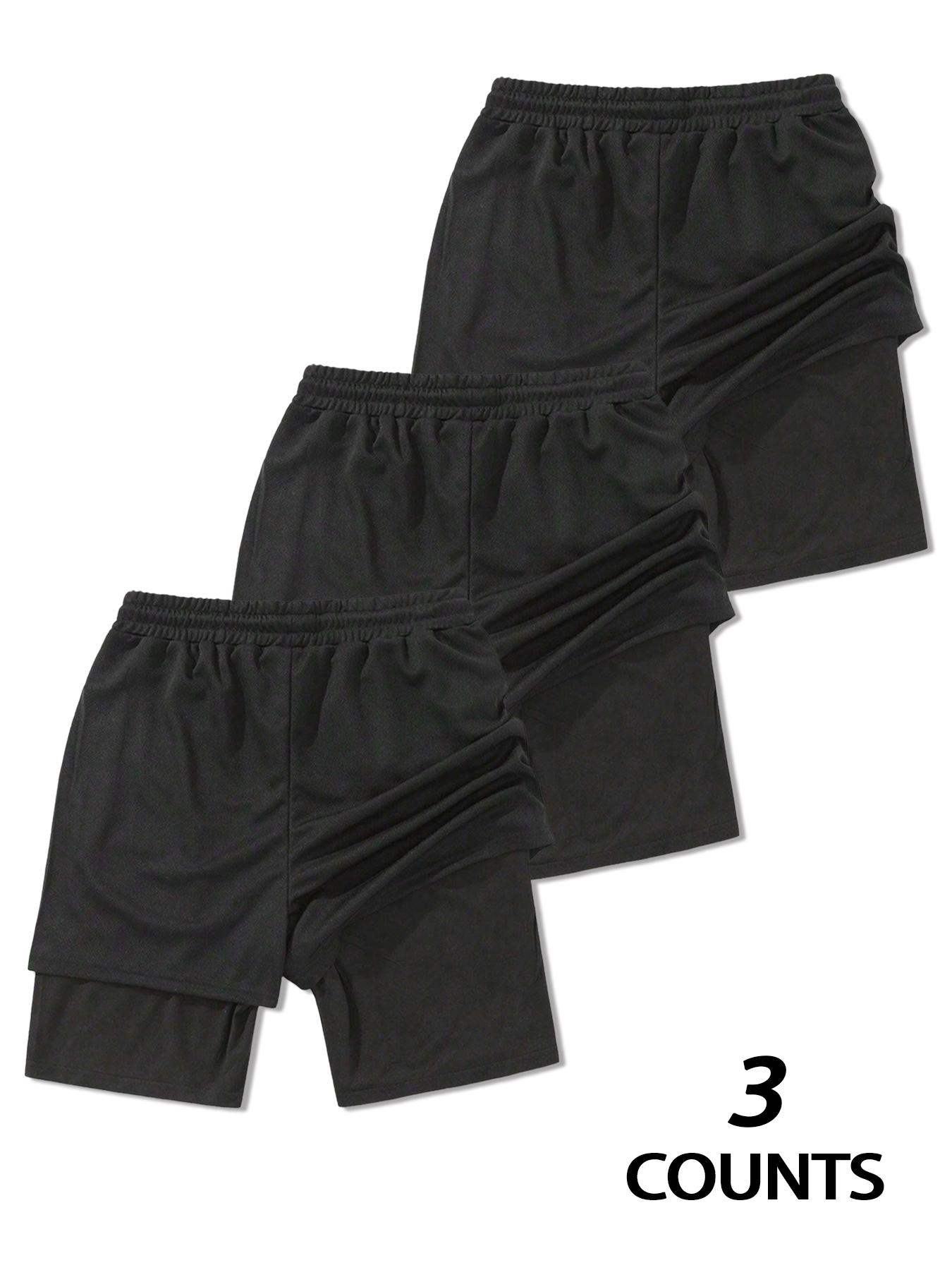 Men's Basketball Shorts with Pockets, Fashionable 2-In-1 Drawstring Waist Sporty Shorts, Activewear Shorts, Stylish Flag Design, Summer Casual Wear, Graphic Shorts, Streetwear Sports Shorts