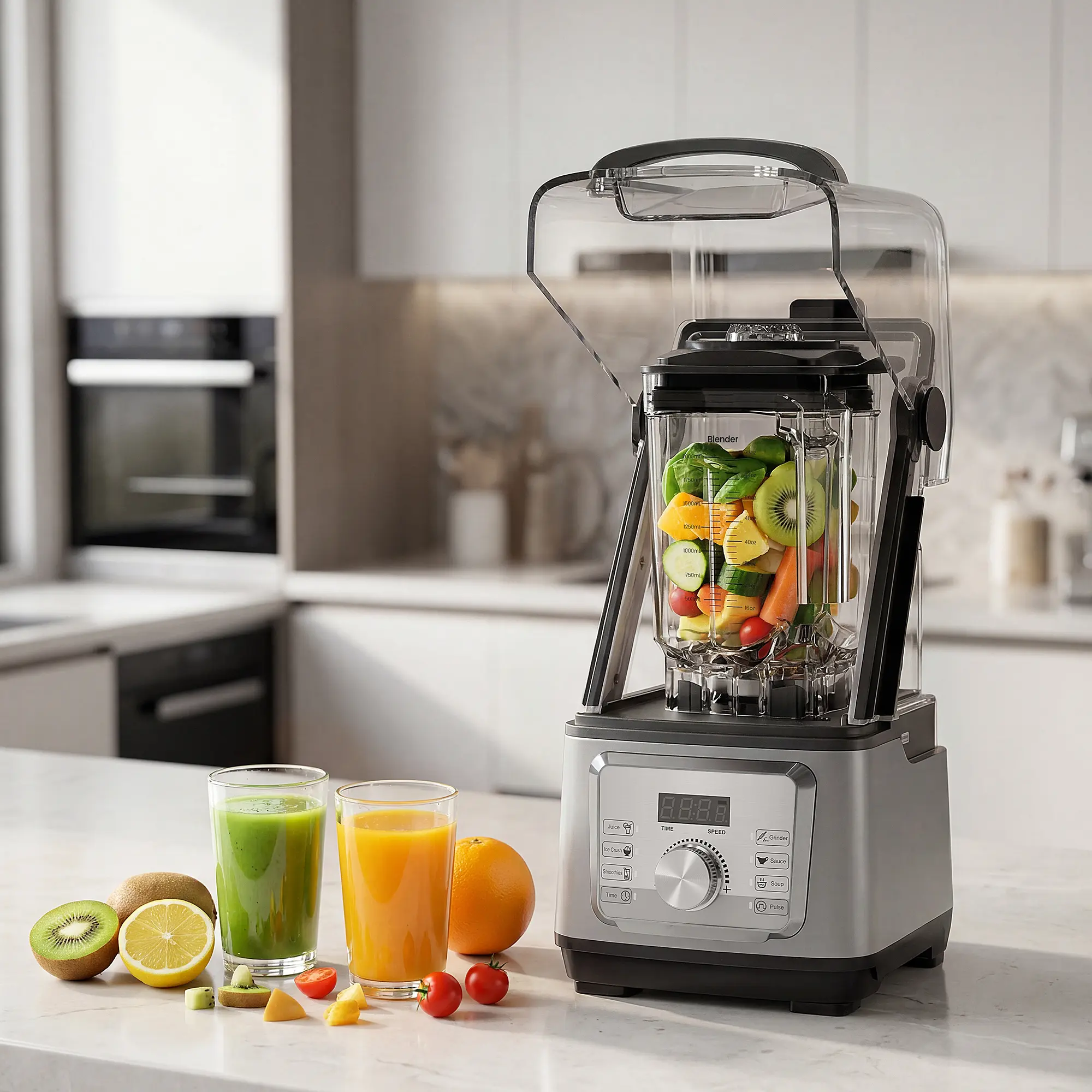 68Oz Commercial Blender with 9 Speeds, 1400W Power Countertop Blender for Smoothies/Crushes Ice, Perfect for Your Morning Routine & Meal Prep