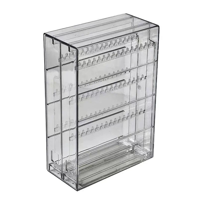 Transparent Jewelry Storage Box, Acrylic Dust-Proof Display Stand for Earrings, Rings, Necklaces, Bracelets, 1pc Organizer