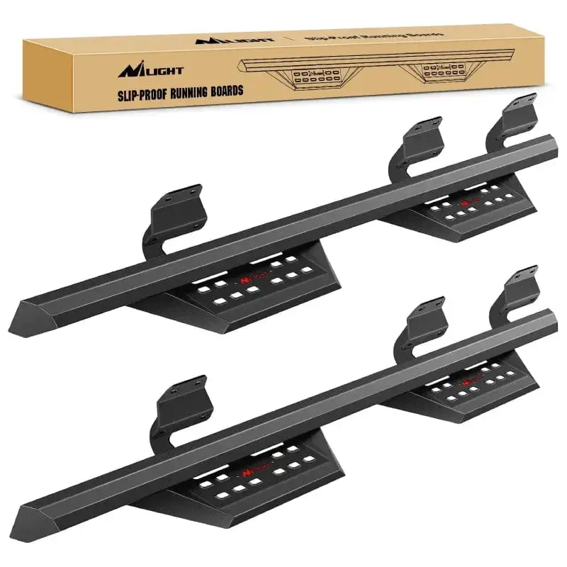 Nilight Drop-Down Running Boards, Heavy-Duty Mild Steel, 450 lbs Load, Bolt-On Easy DIY Installation, Step-Up Aid, Custom Fit, for 2015-2021 Ford F150, 2022 F150 Lightning EV, 2017-2022 F250-F550 Super Duty Crew Cab
