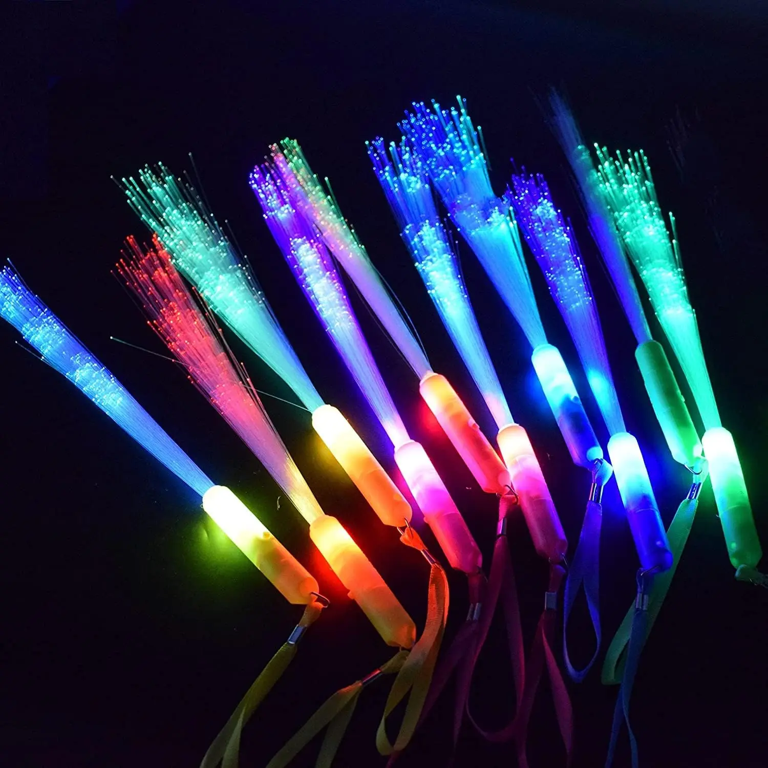 Bulk LED Glow Sticks - 15 Pcs 13 in Bendable Light-Up Wands with 3 Modes, Multicolor Festive & Party Supplies for Night Events, Weddings, Gifts