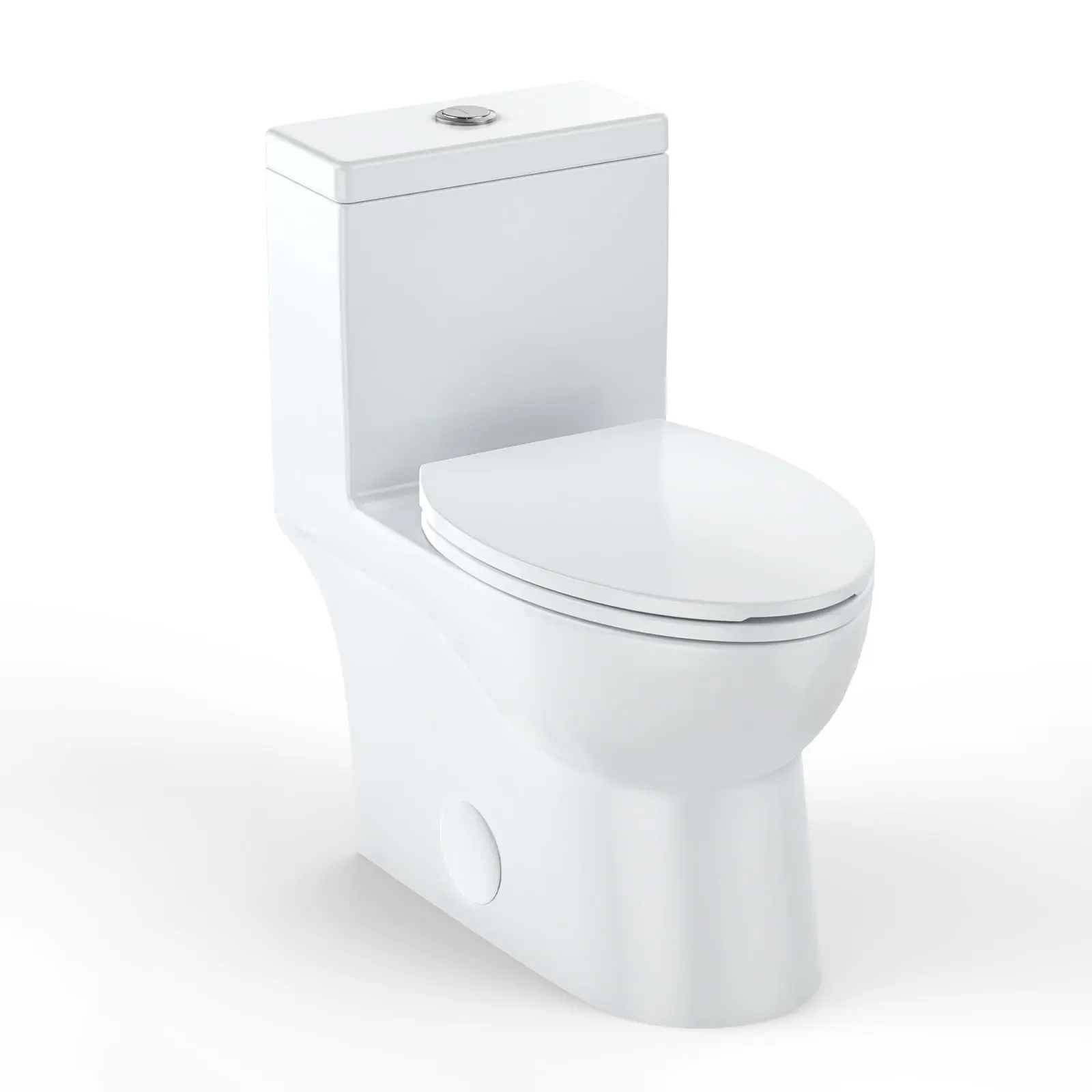 GARVEE One-Piece Toilet, Elongated Toilet for Bathroom, with Soft Close Seat & Under-Locking Lid, Modern Ceramic Toilets, Comfort Height, Dual Top-Press Buttons