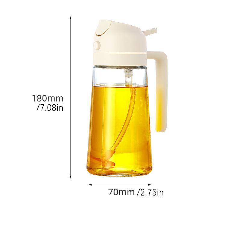2 in 1 Oil Dispenser, 1 Count Multifunctional Oil Bottle with Spray, Kitchen Oil Dispenser, Oil Sprayer for Food Cooking, Baking, Frying, Barbecue, Olive Oil Sprayer, Cooking Oil Container, Kitchen Gadgets, Kitchenware