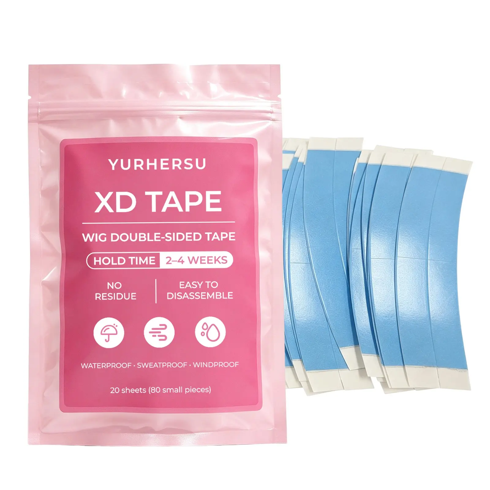 Wig Double Sided Adhesive Tape | Upgraded Waterproof Sweat-Proof Wig Tape, Medical Grade Gentle Adhesive, Strong Long Lasting Hold for Lace Front Wigs, Hair Systems, Comfort Flexible Thin Tape for Humid Weather & Sports