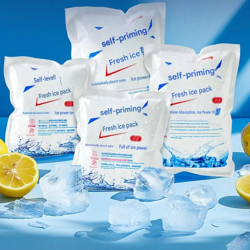 100pcs/200pcs/300pcs/500pcs Large Self-Water Ice Packs, Water Absorption Disposable No-Refill Refrigeration Ice Bags for Shipping and Air Travel