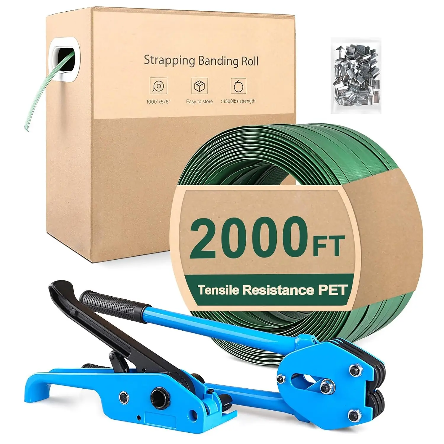 Banding Strapping Kit with Tensioner Tool | Pallet Strapping Kit (2000FT) | 2000FT
