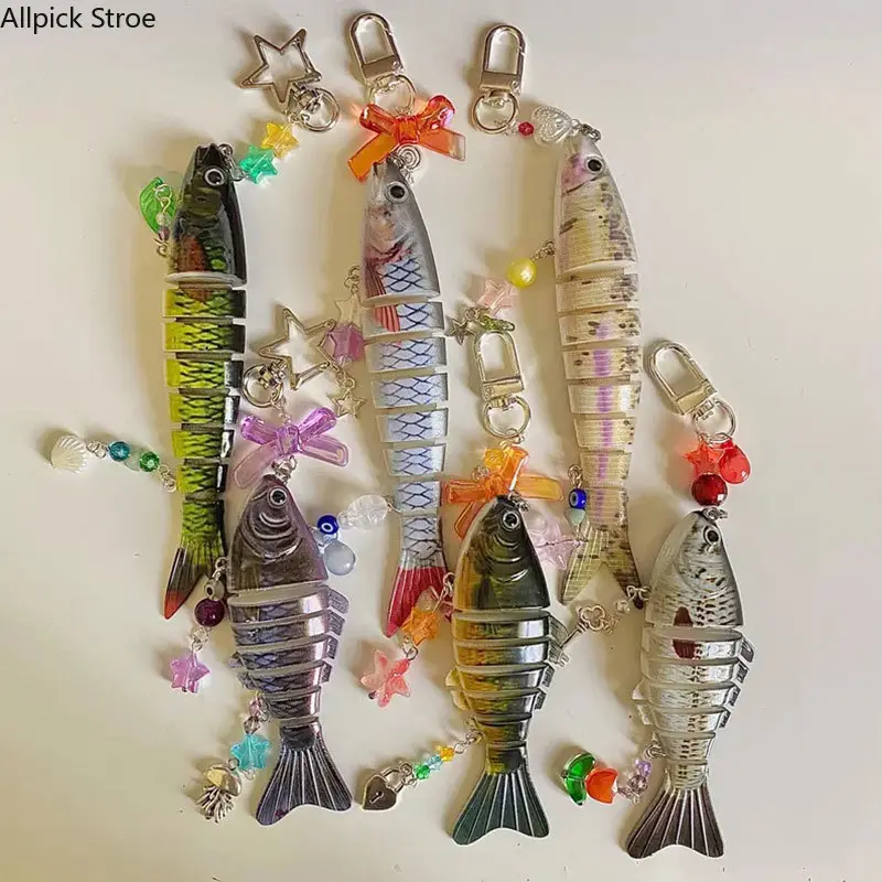 Handmade Nylon Fish Plush Keychain - Unisex Bag Charm for Backpacks, Outdoor Lovers' Accessory, Anglers' Father's Day Gift