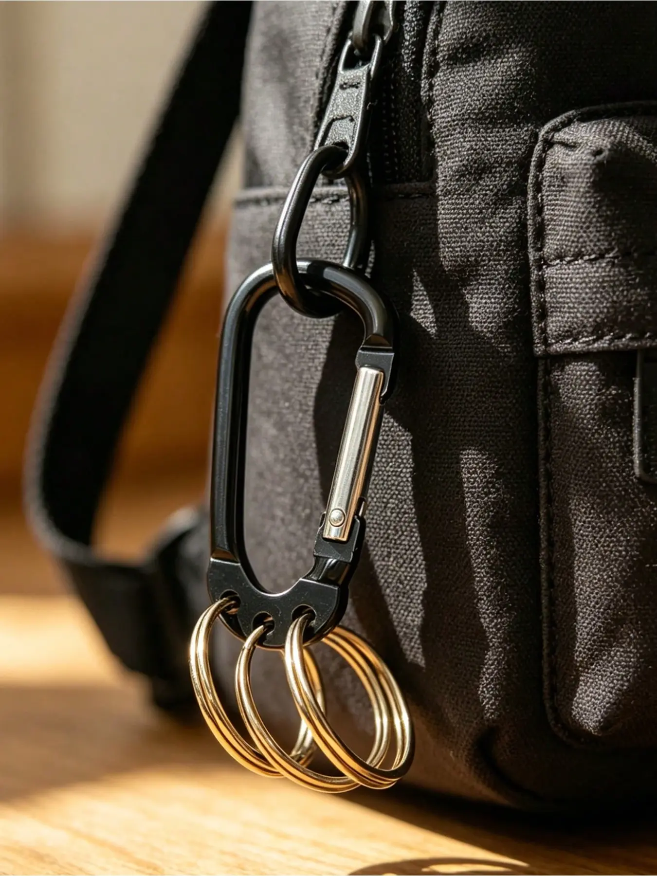 Double Ring Screw Lock Carabiner Keychain, Secure Anti-Loss Metal Keychain, Fashionable Car Keychain, Ideal for Bags, Outdoor, Travel, Gifts