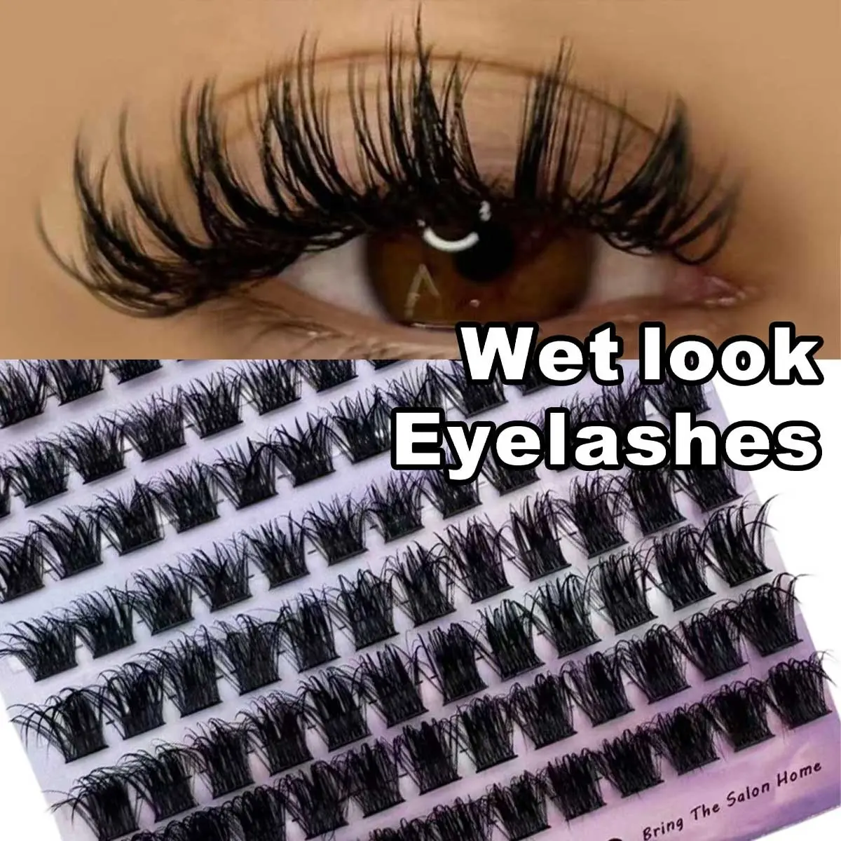 96pcs Wet Lash Clusters, D-Curl, Natural Look, Cartoon Style, Individual False Eyelashes, Wet Lashes, DIY Home Lash Clusters, Lash Clusters, Individual Lashes, Eyelashes, False Lashes