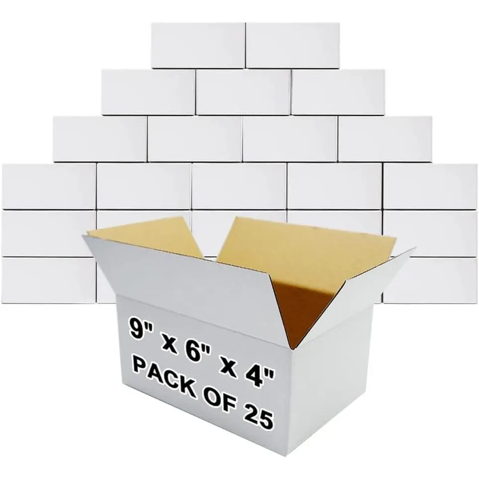 25-Pack 9x6x4 In Corrugated Cardboard Shipping Boxes - Flat Pack, Recyclable BM964 Small Biz Mailers for Mailing & Storing | Durable, Lightweight Home/Festive Party Packaging Solution