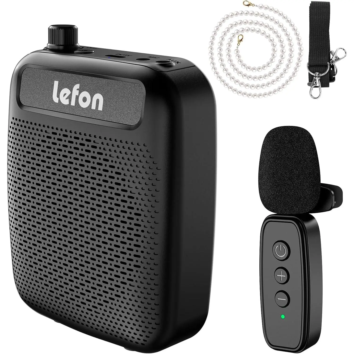Voice Amplifier with Lavalier Microphone, Portable Rechargeable Clip  Megaphone Speaker  Lapel Mic for Teachers, Noise Reduction/10W/2000mA, for Tour Guide, Outdoor (Black)