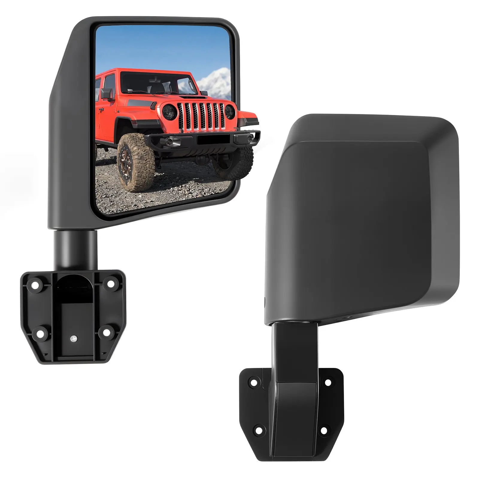 VEVOR Tube Door Side Mirrors, Compatible with Jeep Wrangler CJ7 YJ TJ JK JL/Gladiator JT/Cherokee XJ, DOT-Certified Side View Mirrors for Half Tubular Doors, Up/Down/Left/Right Adjustable, 1 Pair, Car Accessories, Automotive