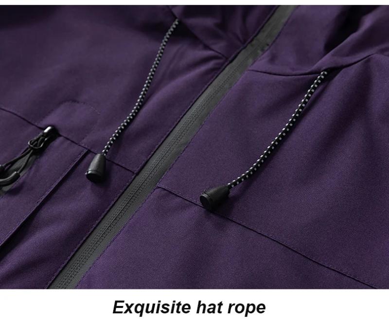 Kyn Apparel Men's Waterproof Hiking Jacket Purple Women Windproof Windbreaker Camping Cycling Trekking Fishing Outdoor Jackets