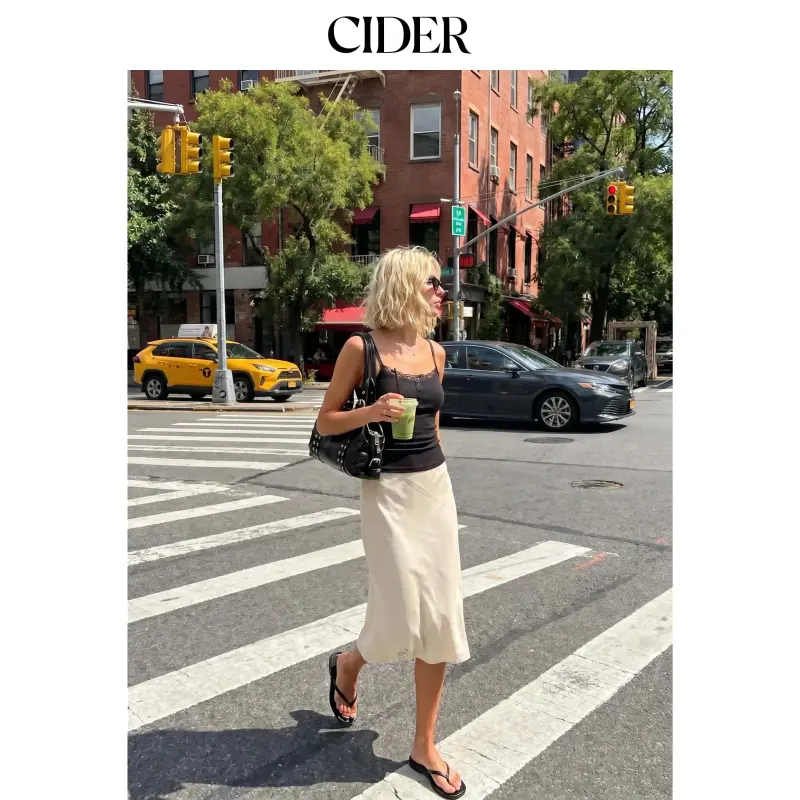Cider Linen-blend Mid Rise Mermaid Midi Skirt