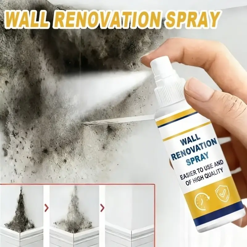 Strong detergent for black stains in bathrooms and showers | Strong detergent, deodorizing, quick acting, suitable for walls, floors, toilets, sinks and other surfaces, spray for wall maintenance, wall detergent