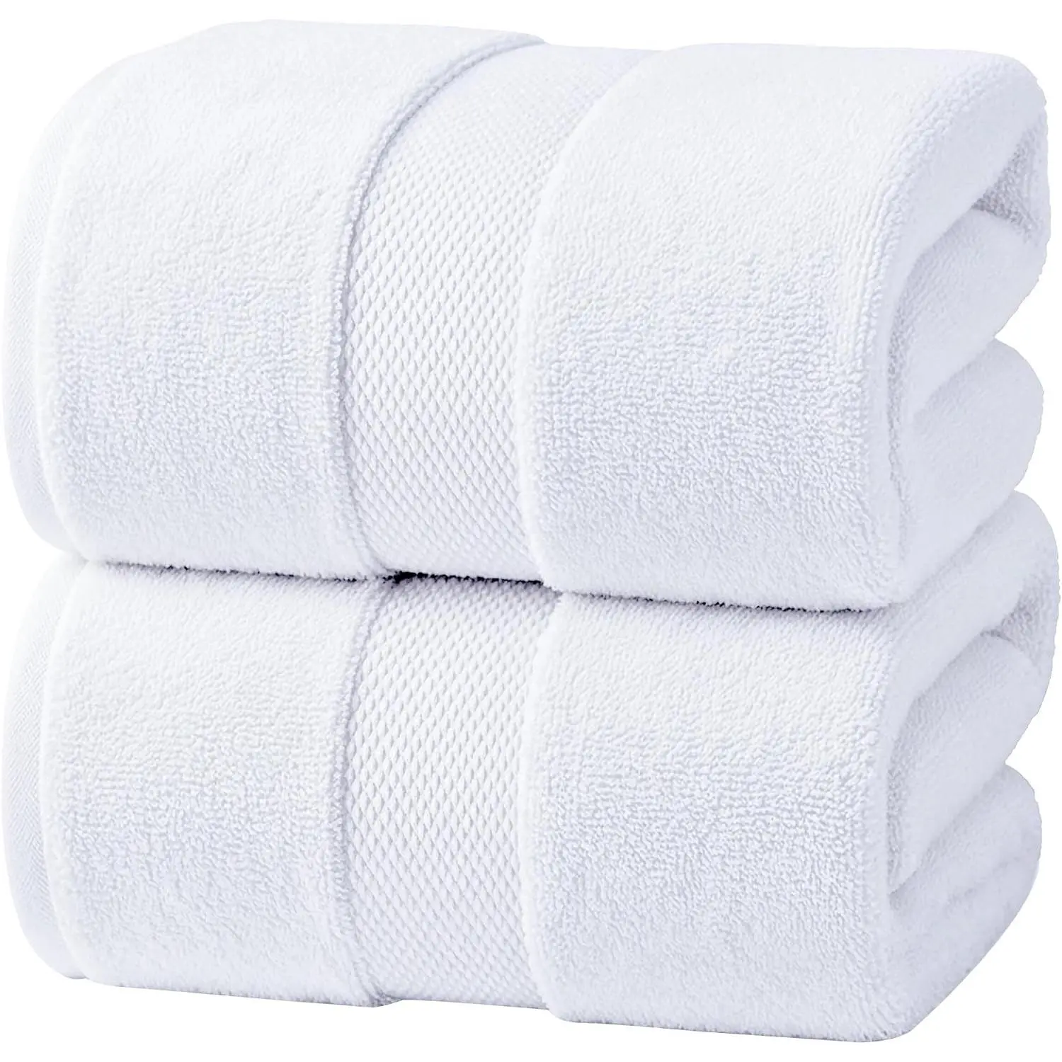 Jumbo Unisex Luxury Bath Sheets - 100% Ring Spun Cotton, 600 GSM, 35x70 in, Soft for Skin, Absorbent Bathing Towels for Bathroom (Brilliant White), Soft Skin