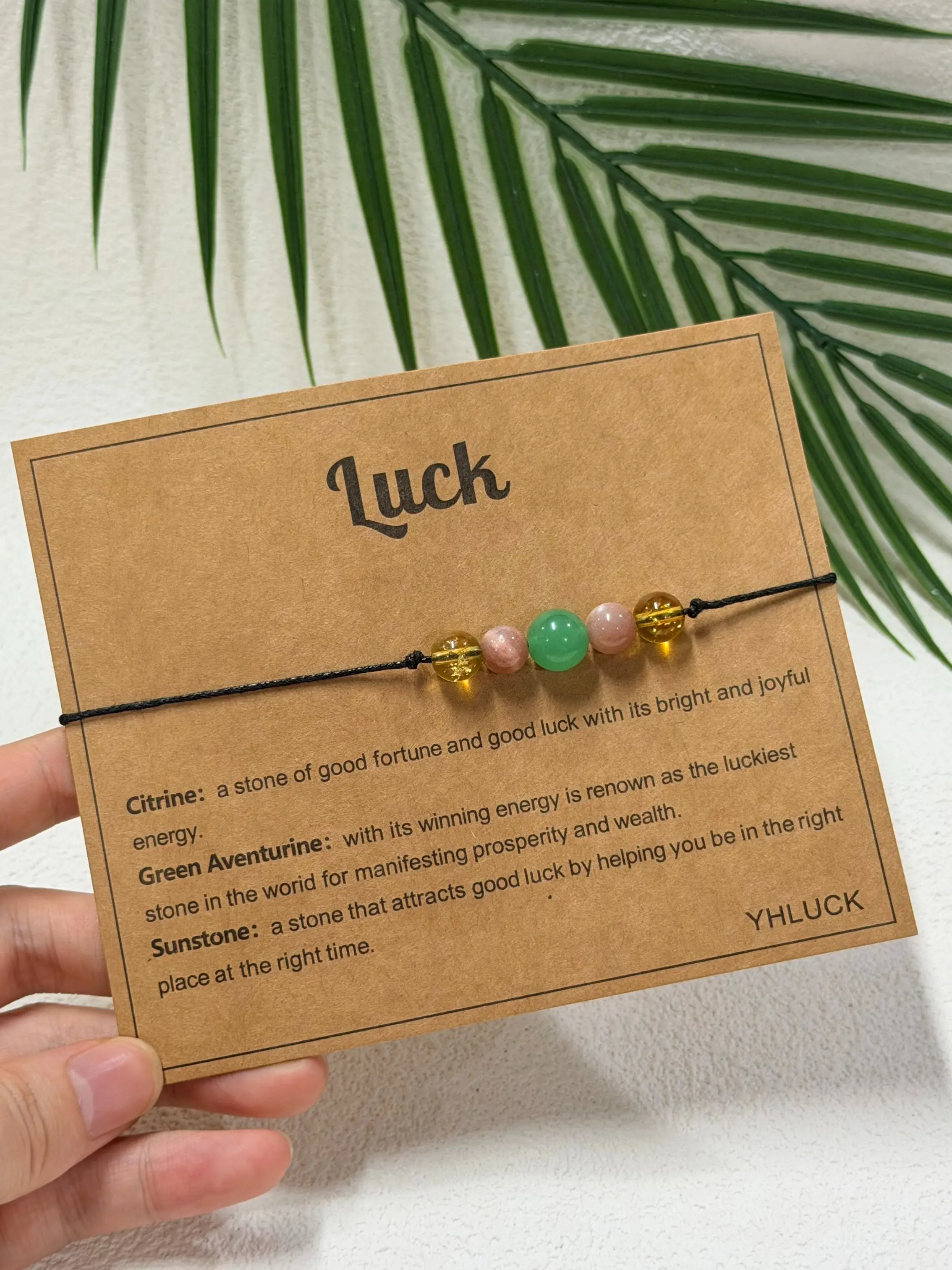 Healing Crystal Bracelet Good Luck Protection Bracelet Citrine Green Aventurine Sunstone Natural gemstones Bracelet Yoga Reiki Gift