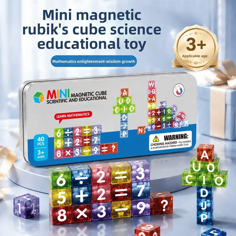 1 Magnetic Number Letter Building Blocks Puzzle Montessori Early Educational Learning Toys for Toddlers STEM Preschool Sensory Toy