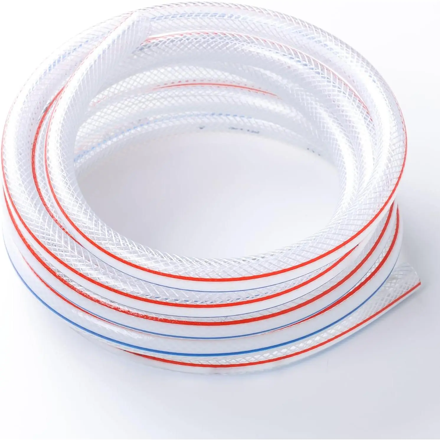 3/4" ID PVC Braided Clear Flexible Vinyl Tubing, 3/4" ID x 1" OD Heavy Duty Reinforced Vinyl Hose Tube for Water, Oil & Liquid Transfer, 5FT
