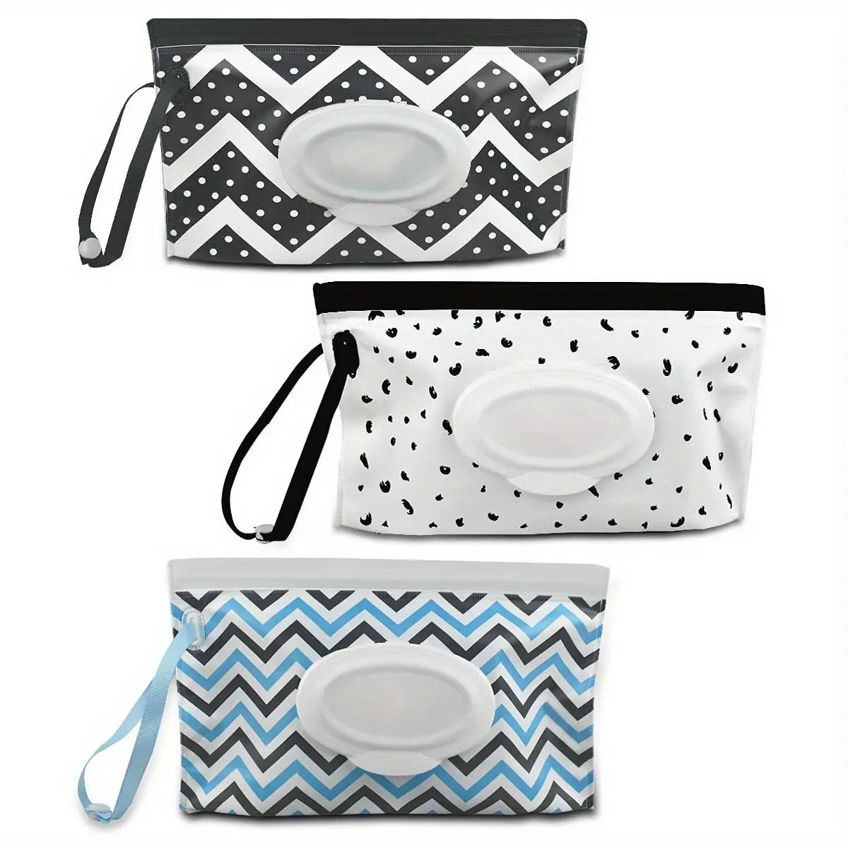 3-Pack Reusable Wet Wipe Pouches – Lightweight, Washable, Compact, Portable Storage Travel Wet Wipe Holders and Cases