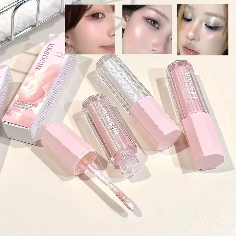 RESÔCHI Liquid Shimmer Highlighter, 3 Shades Available, Lightweight Blendable Formula, Ultra-Fine Glitter, Radiant Dewy Glow for Cheeks, Nose & Inner Corner