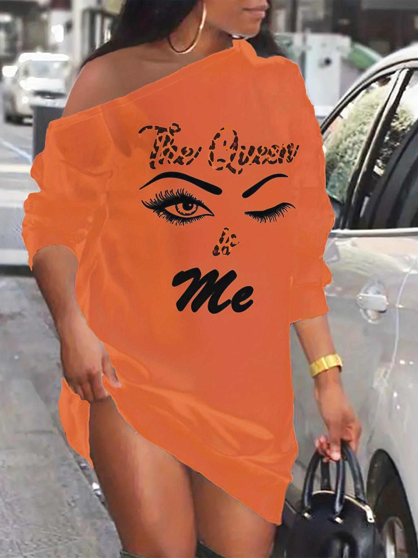 Women's Figure & Letter Print Asymmetrical Neck Long Sleeve Dress, Vintage Girly Chic Clothes, Casual Short Dress, Summer Dresses for Women, Lady Dress for Spring Fall