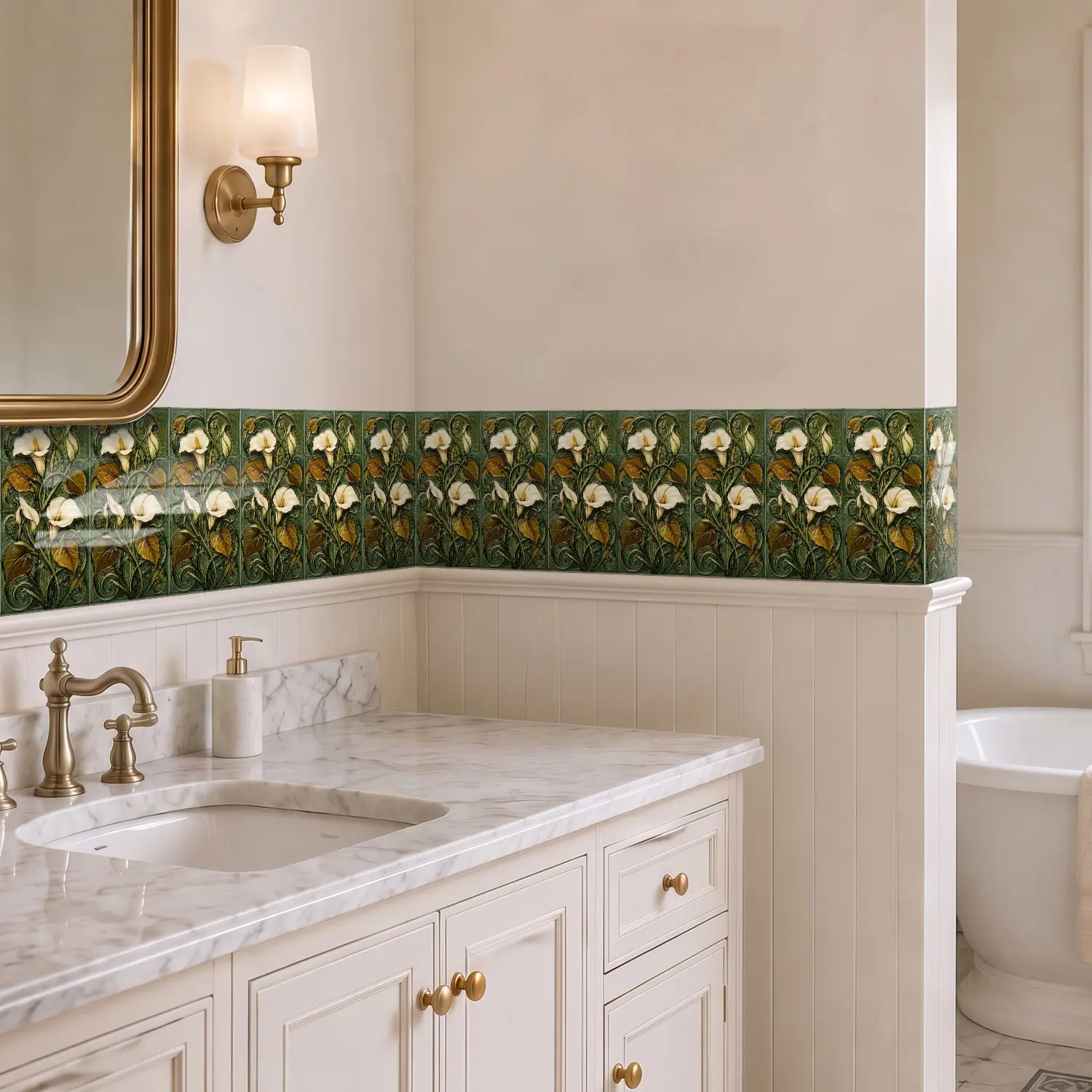8/24/40pcs Self Adhesive Baseboard Wall Sticker,Glazed Removable Design,Without Leaving Any Residue,For Home Upgrading And Renovation