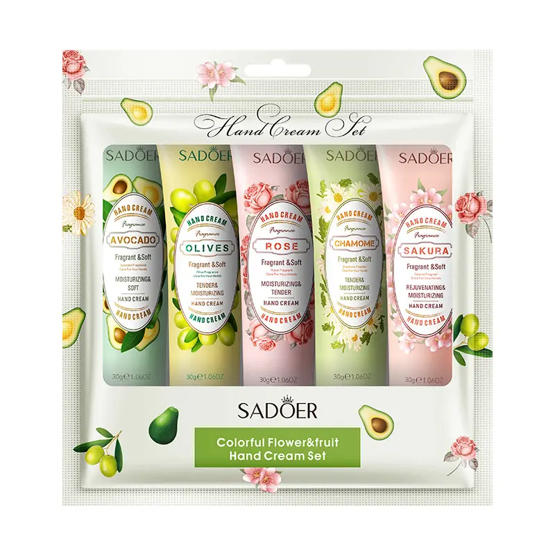Botanical Floral Fruit Hand Cream 5 Pack, Moisturizing Repair Dry Crack Hands, Birthday Gift for Best Friends