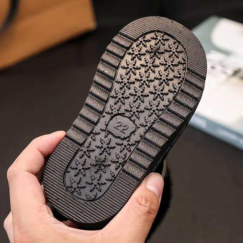 New[Girls' Winter Comfort Boots] Soft Fabric Lining, Durable Rubber Sole Girls' Winter Comfort Boots |             Slip-On Round Toe, Casual & Preppy Style, Perfect for Outdoor & Casual Attire, Minimalist Design