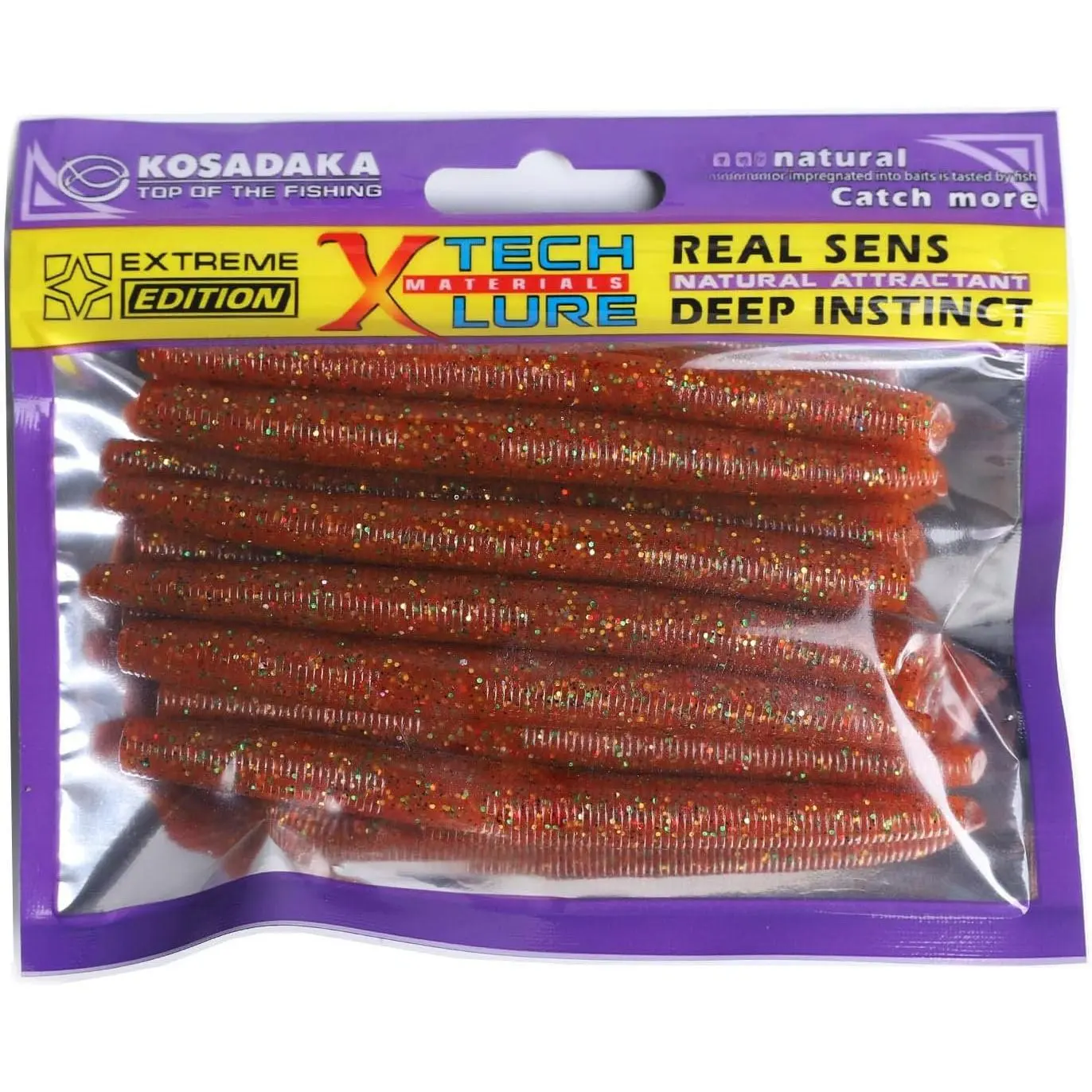 Fishing Soft Plastic Lures - 10 count Rubber Worms for Fishing Bass, 3.93" Watermelon Color, for Freshwater & Saltwater Fishing