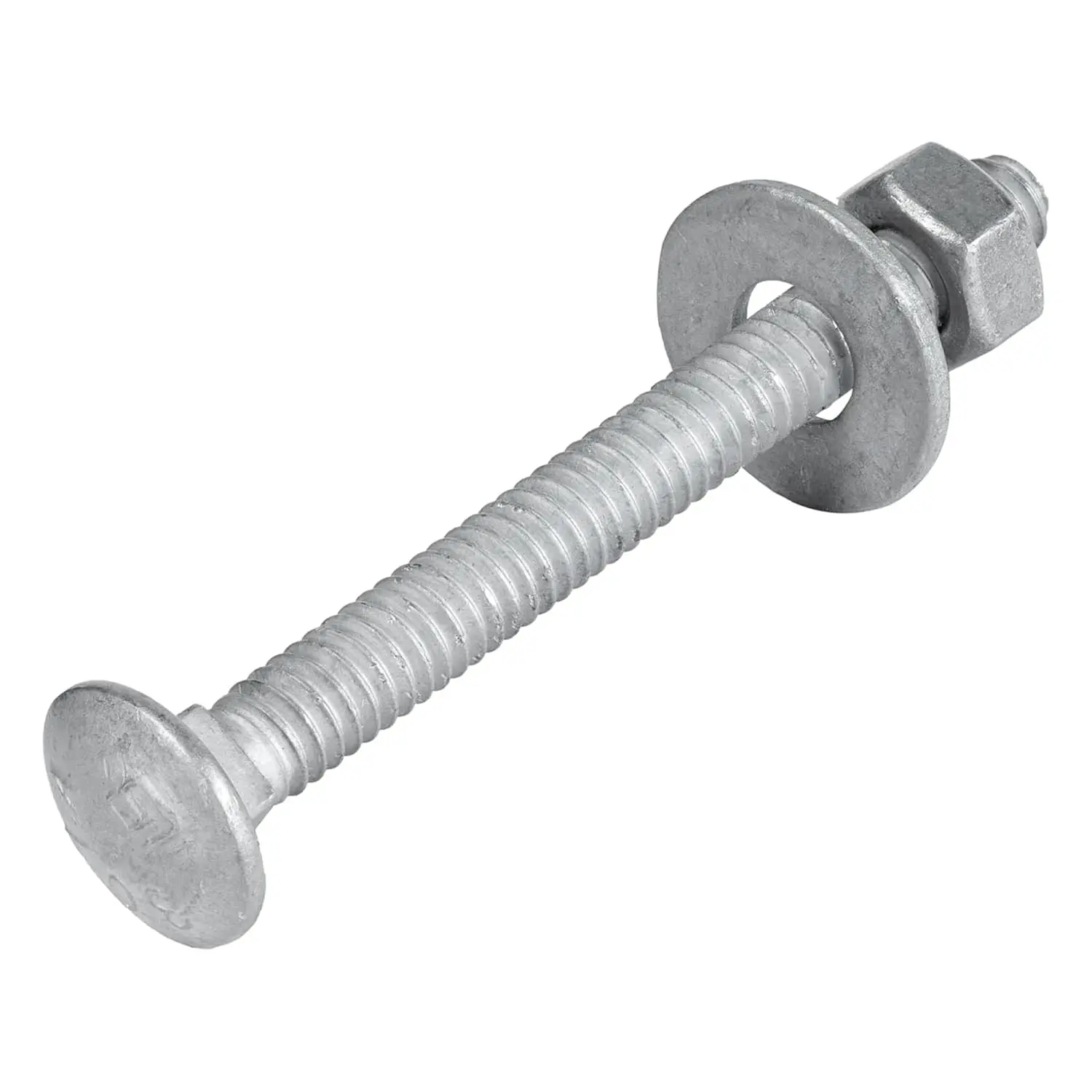 1/4" x 2-1/2" (100 Pack) Galvanized Carriage Bolt Kit Grade 307A Includes 1/4" USS Flat Washers (100 pcs) and 1/4"-20 Hex Nuts (100 pcs), Hot Dip Galvanized for Exterior Use