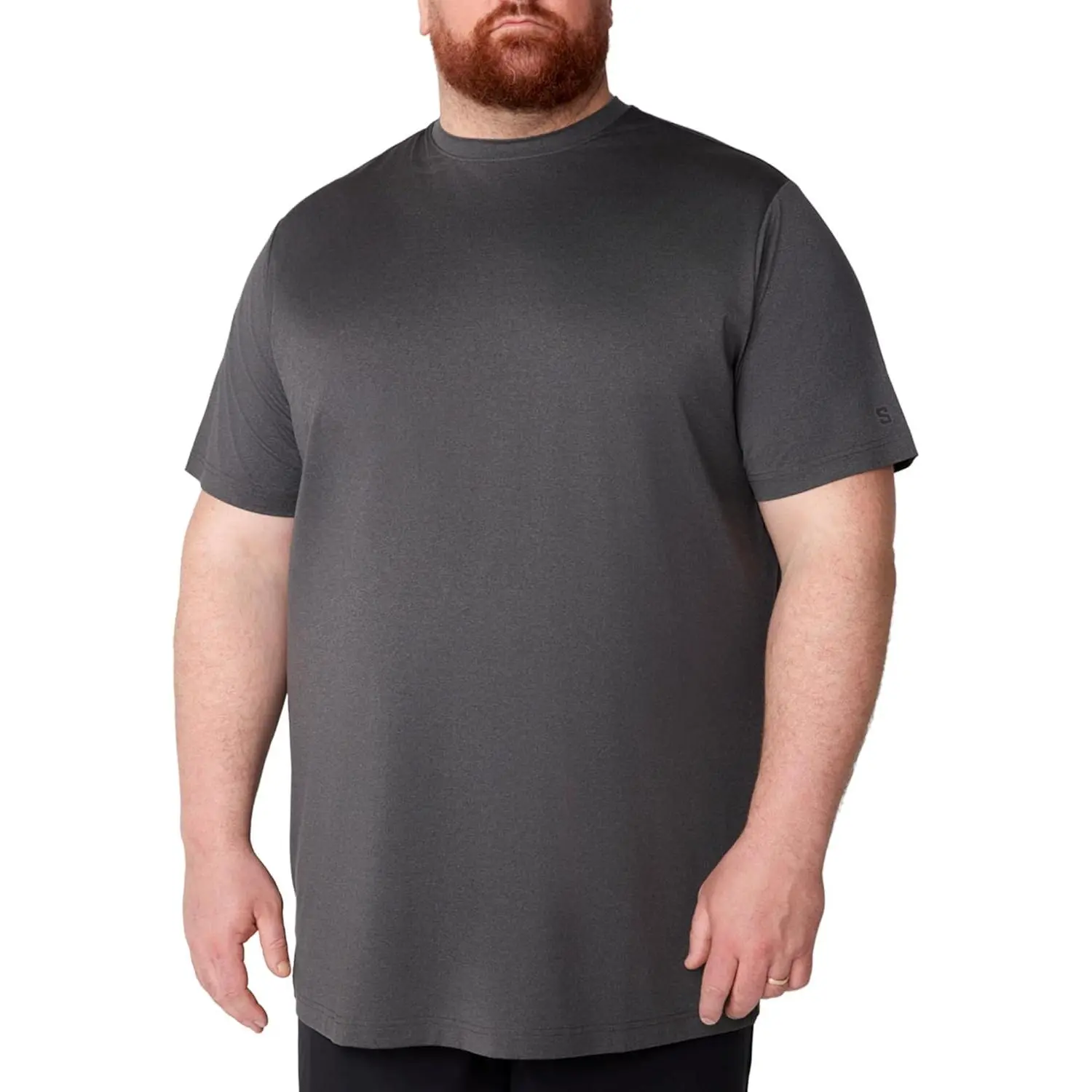 STRONGSIZE Men's Big and Tall Short-Sleeve Longer-Length Active T-Shirt - Gym Training, Moisture-Wicking Speed Dry Transpirante Cooling Effect Hot Weather Hack Workout Activewear, Cooling Effect Men's Short-Sleeve T-Shirts