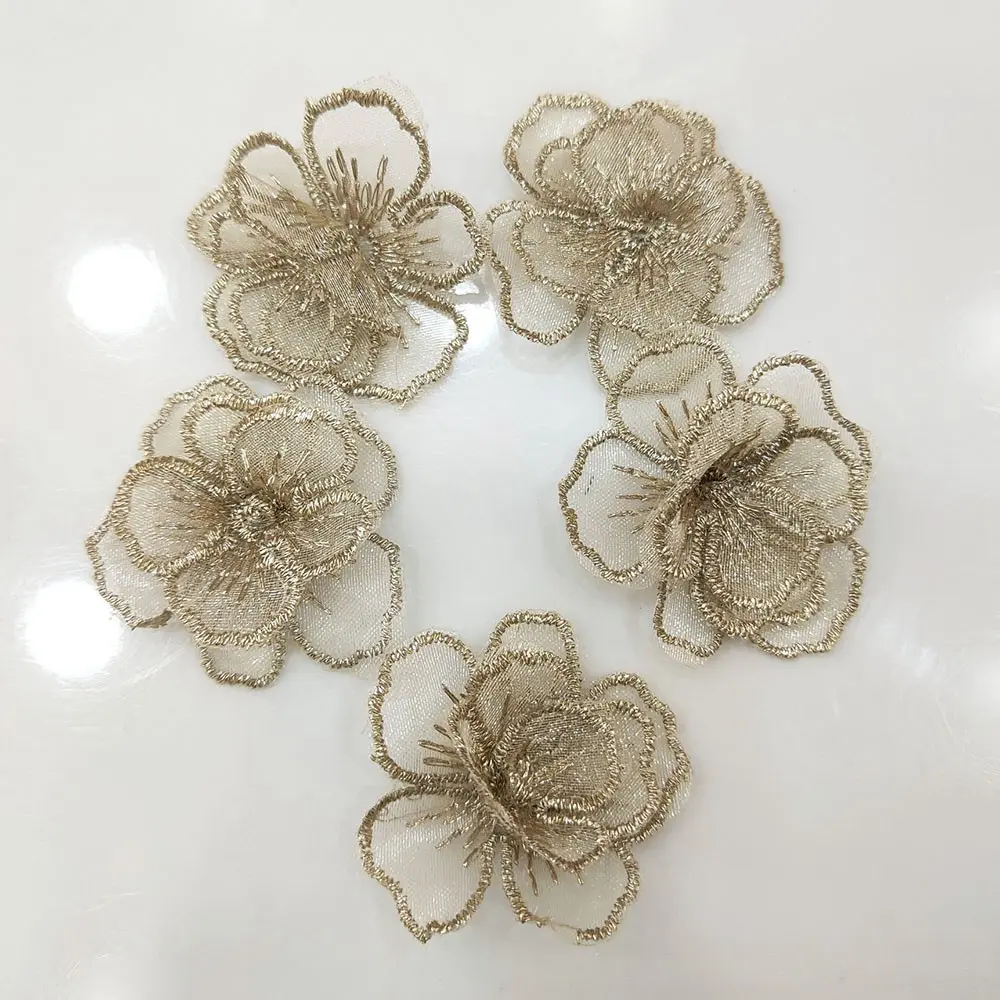 5pcs, embroidered lace flower patch patch, clothing accessories, small flower patch,DIY hairpin jewelry material accessories, suitable for hats, headwear accessories, scrapbook decoration accessories, suitable clothes, T-shirt, 1.57in*1.57in