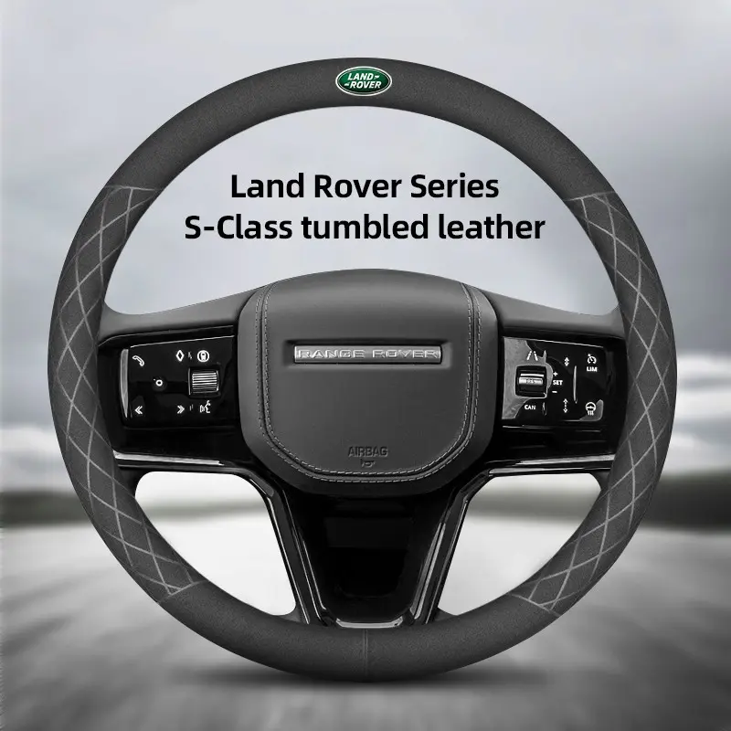Car Steering Wheel Cover Suede Non-slip Auto Accessories For Land Rover Range Rover Evoque Velar Defender Discovery Freelander Land Cruiser