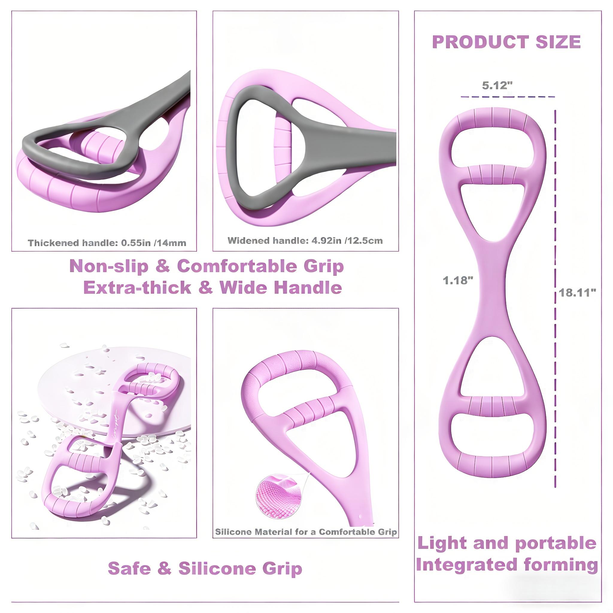 1cs Upgraded 8-Shape Fitness Bands with 3 Resistance Levels for Progressive Workouts, Figure 8 Resistance Bands with Comfort Handles,Shock-Absorbing for Arm,Back & Shoulder Stretch, Suitable for Yoga,Pilates&Stretching, Lightweight for Home & Gym Use