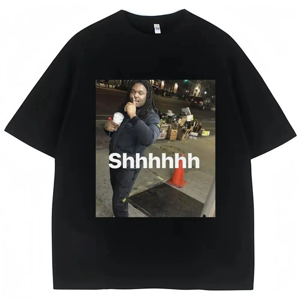 Lucki Shhhhh Funny Meme Print T-shirts Men's Women's Oversized Humor T Shirt 100% Cotton O-Neck Casual T Shirts Streetwear Gifts good graphic tees