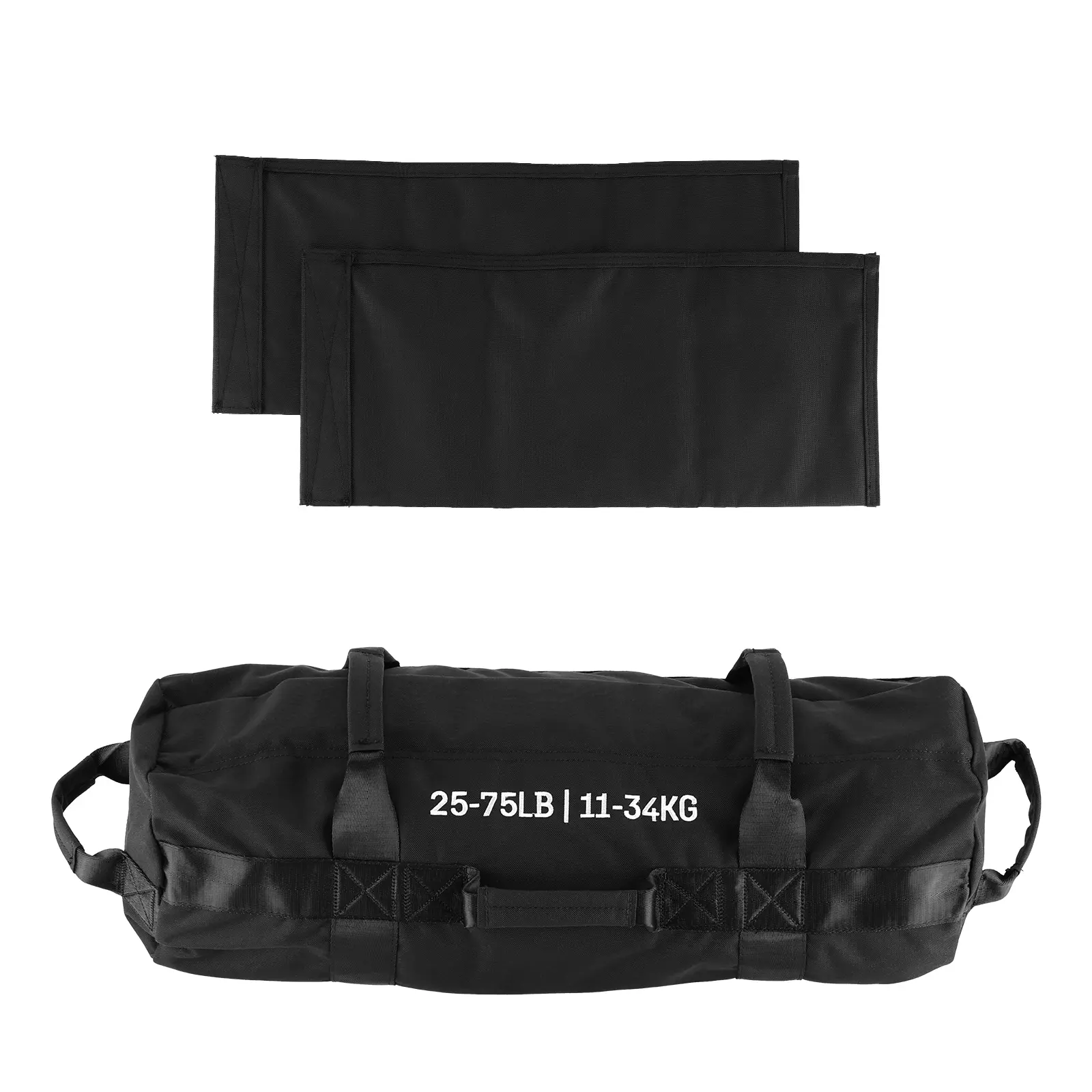 Sandbag for Fitness Weights Training,5-200 LBS Adjustable Weighted SandBag for Strength Powerlifting Running Home Gym Exercise,Black